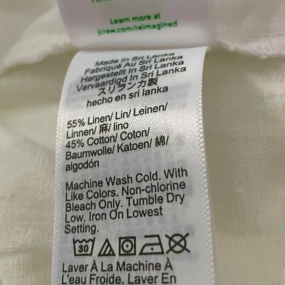 NWT J. Crew Factory White Linen Blend Drawstring Pants Sz 8 - Picture 16 of 16